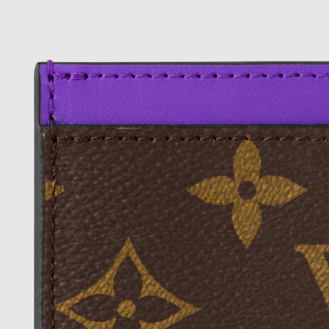 Ví Louis Vuitton Porte Cartes Simple Pm Monogram Macassar Nữ Tím